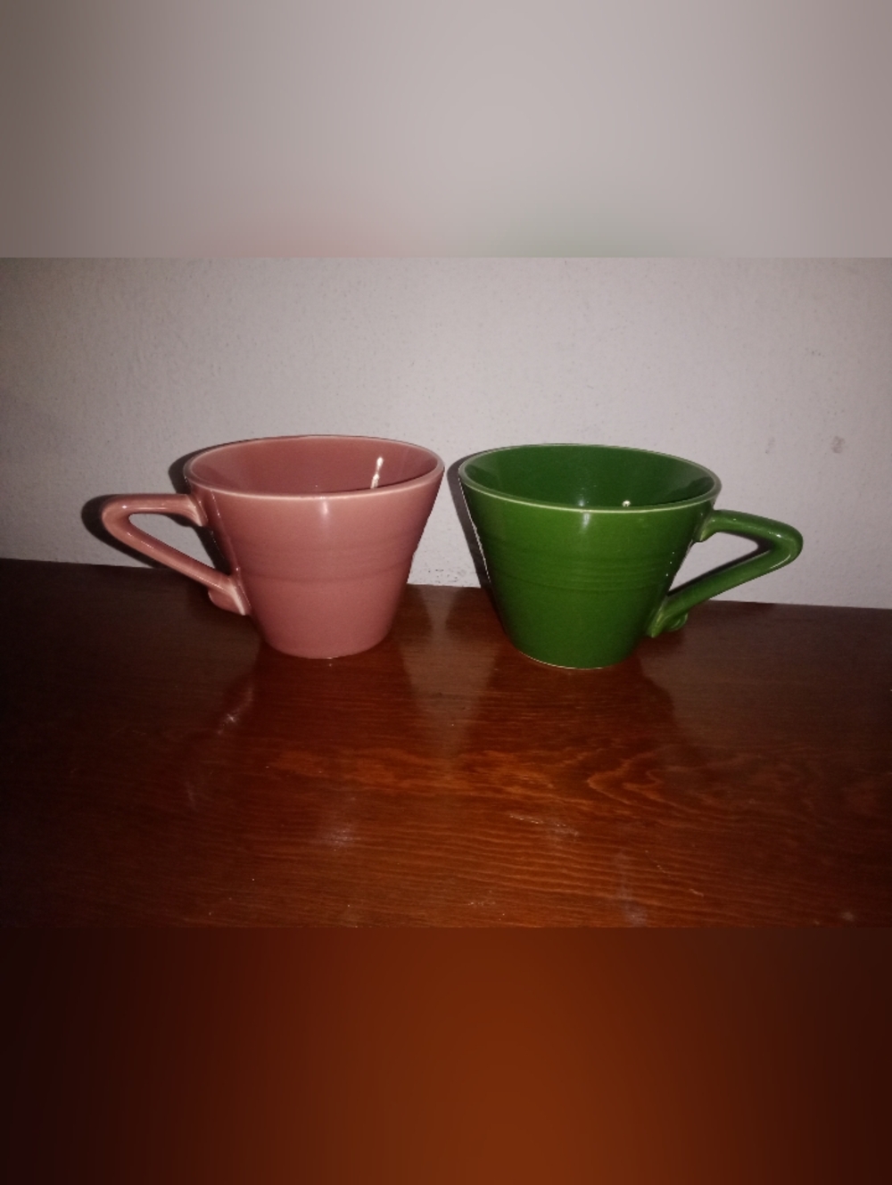 Vintage Retro Coffee Tea Cups Geometric 2 5/8" Tall